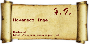 Hovanecz Inge névjegykártya